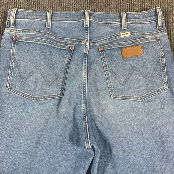 Wrangler Jeans Womens 34x28 Blue Denim Earth Wash Stretch Wriggler Skinny HIgh - Picture 14 of 16